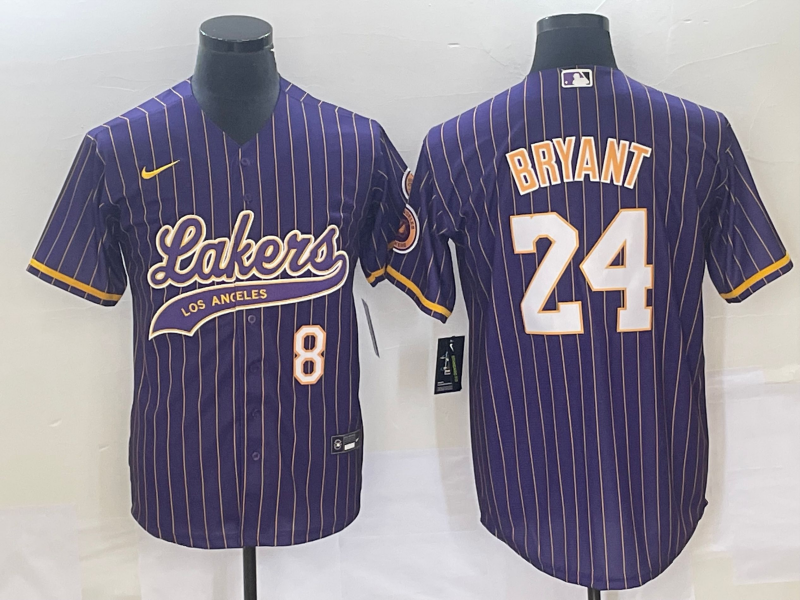 Nike 2023 Men Los Angeles Lakers 24 Bryant purple NBA Jersey